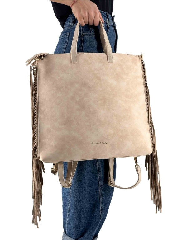 Ivory Fringe Backpack/Bag Ma148