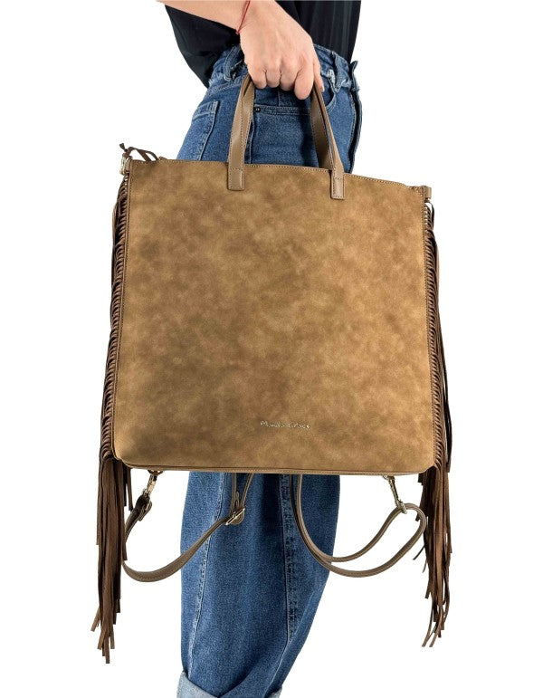 Brown Fringe Backpack/Bag Md607