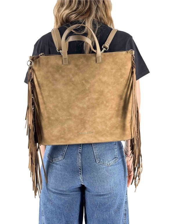 Brown Fringe Backpack/Bag Md607