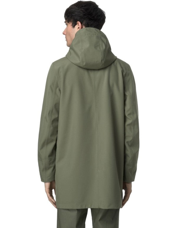 Tommy Bonded Jersey Green Lichen Trench Coat