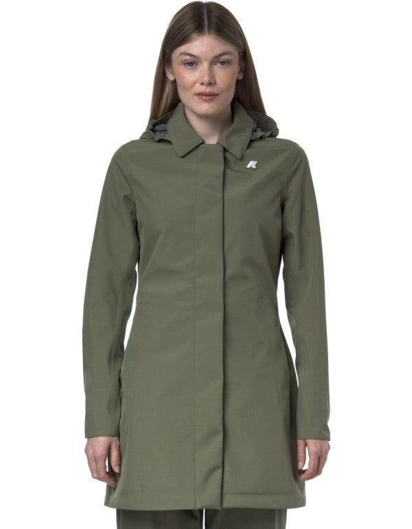 Trench Mathy Bonded Jersey Green Lichen