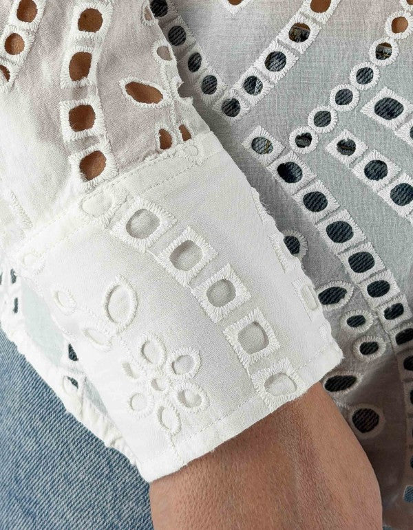 Camicia Cristal Sangallo Linewave Embry Bianco