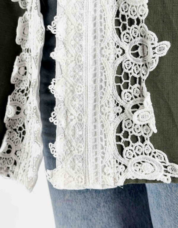 Green Embroidered "Ostuni" Overshirt