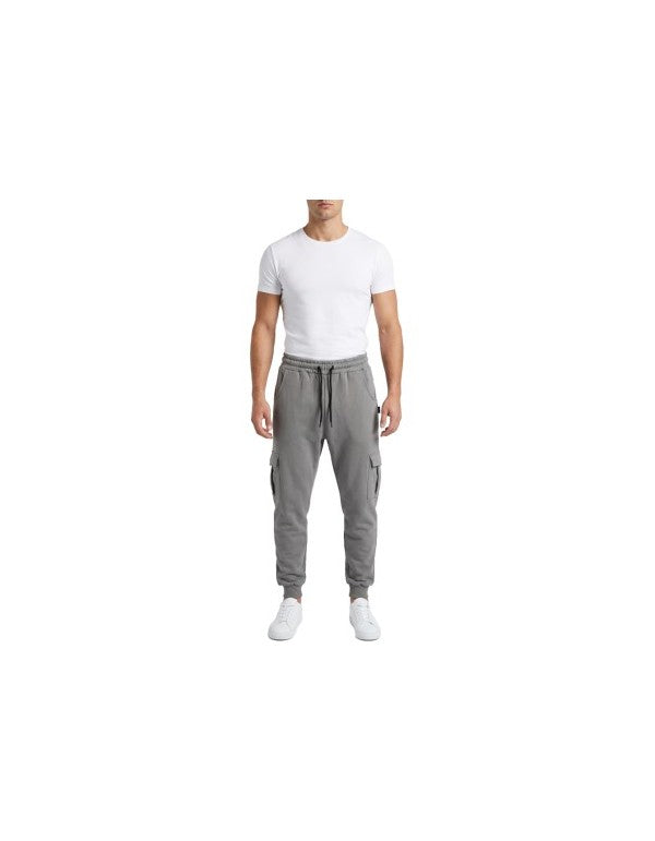 Pantalone In Felpa Cargo Regular Fit Ghiaccio