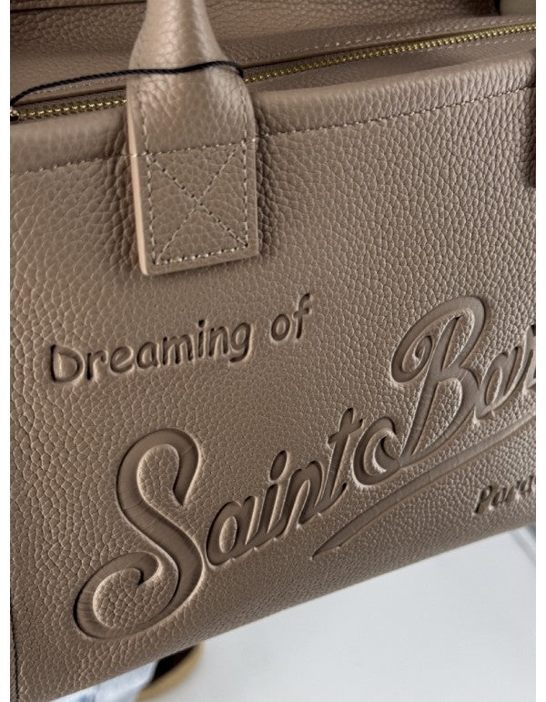 Vanity Bag Midi In Pelle Martellata Beige