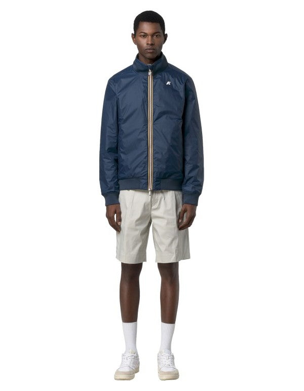 Arsene Cotton Double Jacket Green Lichen - Blue Insignia