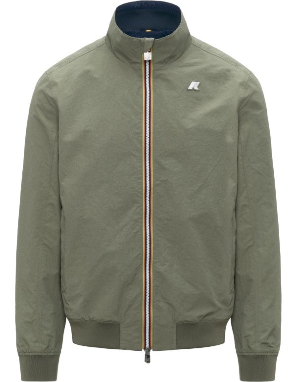 Arsene Cotton Double Jacket Green Lichen - Blue Insignia