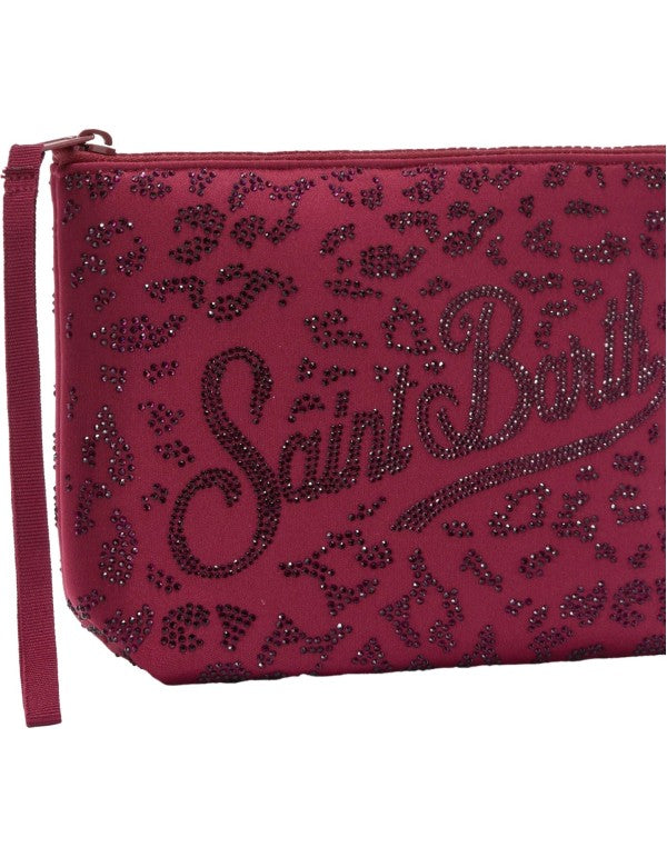 Pochette Aline Strass Leopard 45